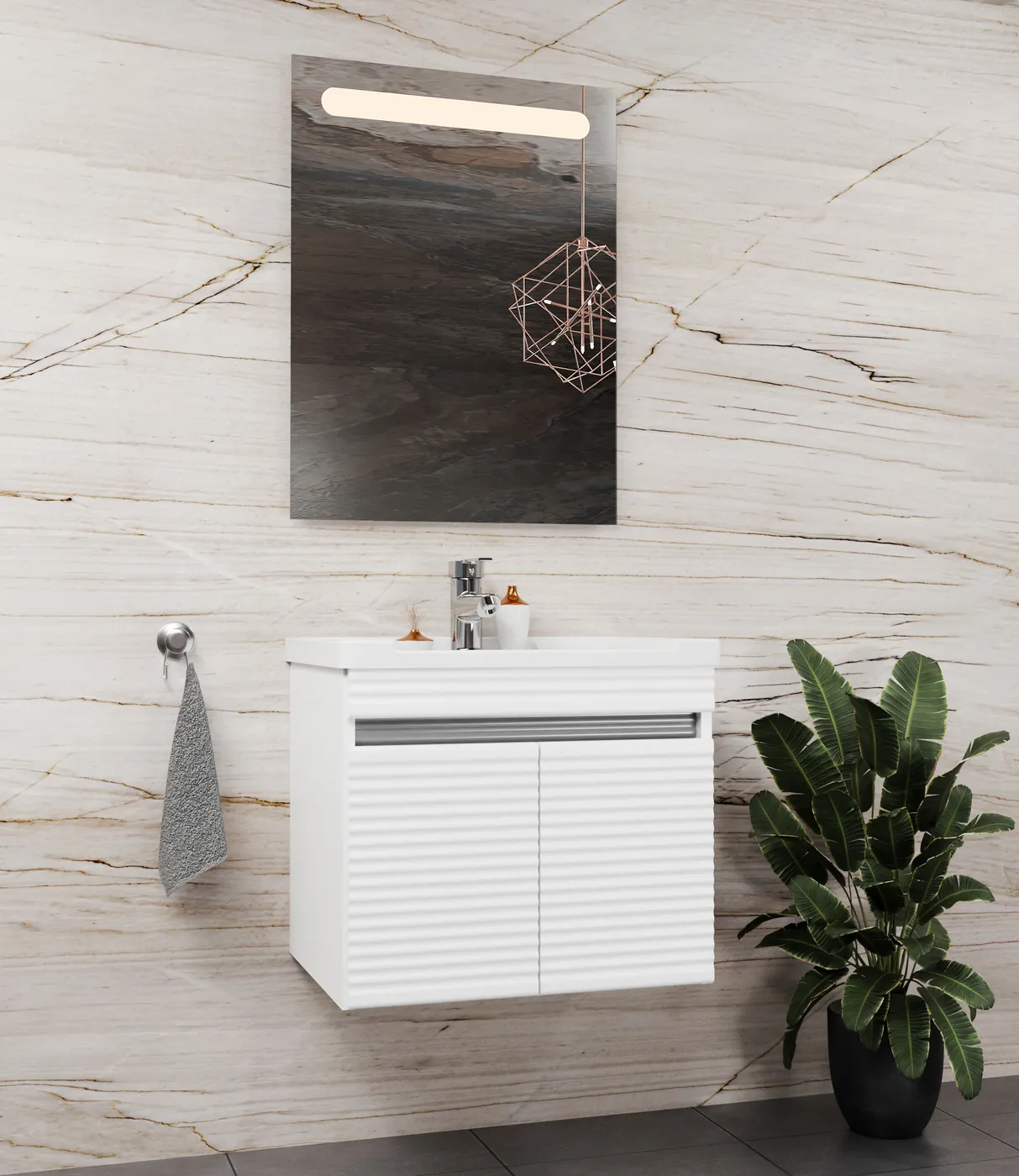 Meuble salle de bain Istanbul Barde Blanc 60x46 cm / 80x46 cm
