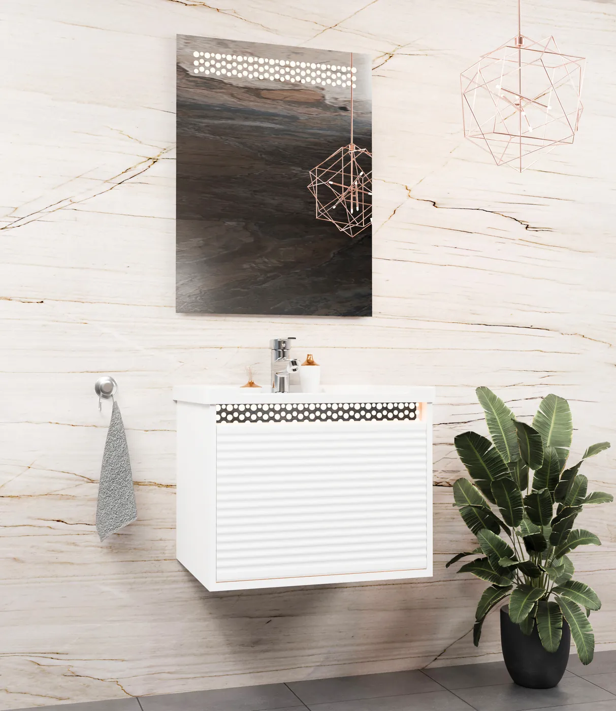 Meuble salle de bain Bubble Barde Blanc 60x46 cm / 80x46 cm